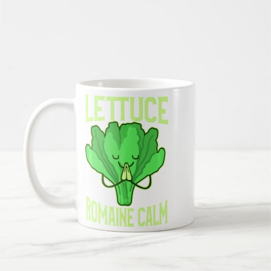 Funny Lettuce Romaine Calm Meditation Yoga Zen  Koffiemok (Links)