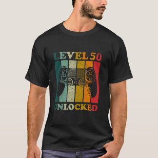 Funny Level 50 Unlocked Cadeau Mannen Bday Gamer 5 T-shirt