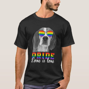 Funny LGBT Pride Love is Love Dog T-shirt