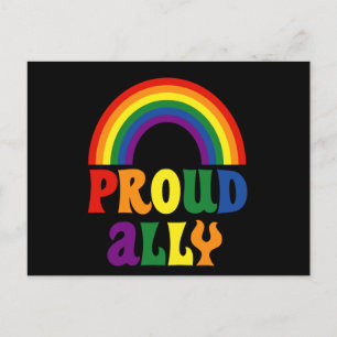 Funny LGBT Rainbow Pride Proud Ally Gift Aankondigingskaart