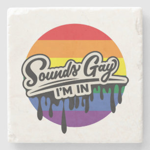 Funny LGBTQ Klinkt goed, ik ben binnen Regenbo Stenen Onderzetter