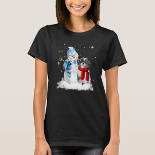 Funny Lhasa Apso Dog Kerstmis Snowman Kerstmis T-shirt