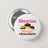 Funny Librarian Button (Voorkant /achterkant)