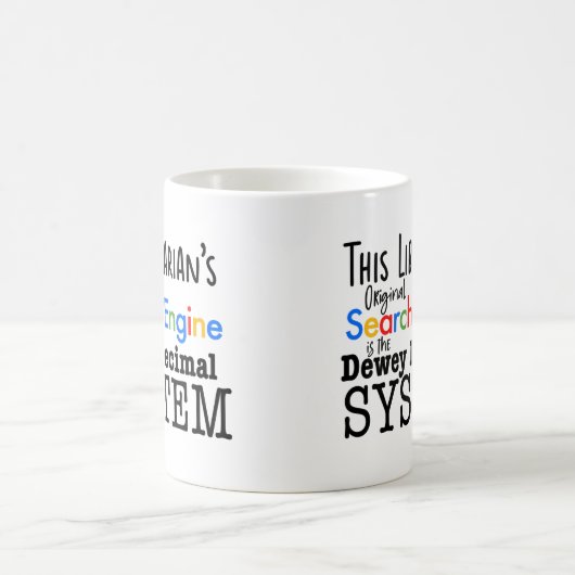 Funny Librarian Dewey Decimal Search Engine System Koffiemok (Center)