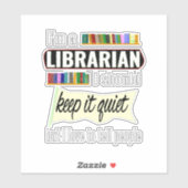 Funny librarian gift voor bibliothecaris grappig sticker (Vel)