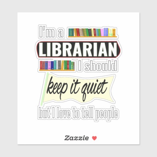 Funny librarian gift voor bibliothecaris grappig sticker (Vel)