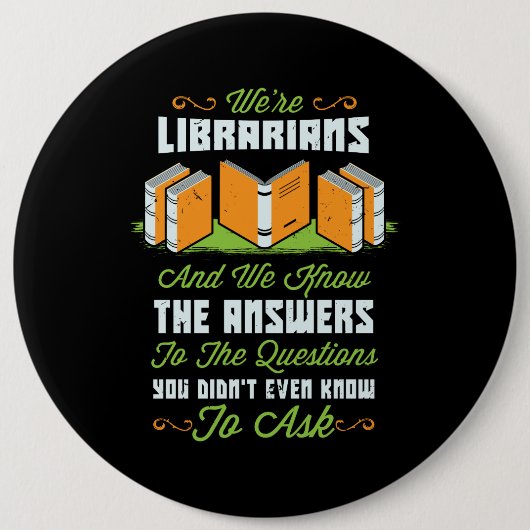 Funny Librarian Gifts Ronde Button 6,0 Cm (Voorkant)
