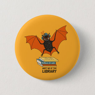 Funny librarian leraar knuppel ronde button 5,7 cm