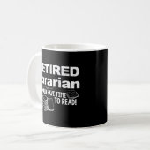 Funny Librarian Retirement Gift Coffee Mok in rust (Voorkant links)
