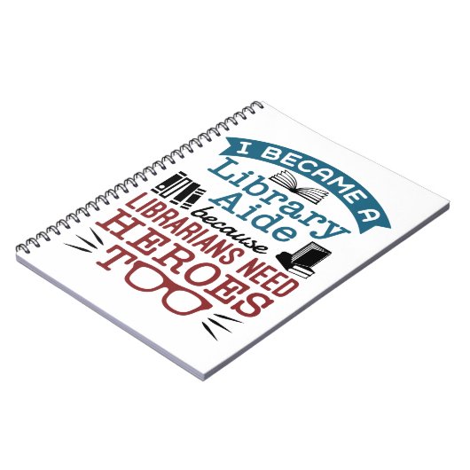 Funny Library Aide Assistant Heroes Gezegde Notitieboek (Linkerzijde)