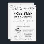 Funny Libre Bière et un Faire-part de mariage<br><div class="desc">Free Beer (Et un Mariage!) Drôle libellé d'invitation pour un mariage amusant. (Les toasts de bière sont dessinés à la main.) Coordonner RSVP,  Détails,  Registre,  cartes de remerciements et d'autres articles sont disponibles dans la collection 'Rustic Brewery Line Art' de mon magasin.</div>