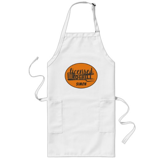 Funny Licensing to grill BBQ Quote personalize Lang Schort (Voorkant)