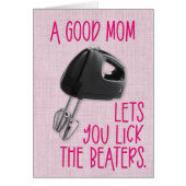 Funny "Lick the Beaters" Moederdag Kaart (Voorkant)