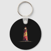 Funny Lighthouse Christmas Graphics Lights Lover  Sleutelhanger (Voorkant)