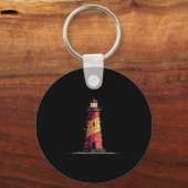 Funny Lighthouse Christmas Graphics Lights Lover  Sleutelhanger (Voorkant)