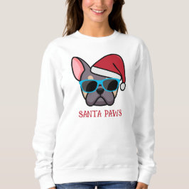 Funny Lila Tan Frenchie Santa Paws Kerstmis Trui