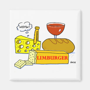 Funny Limburger Cheese Cartoon Tasting Party Favor Magneet