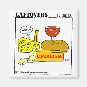 Funny Limburger Smelly Cheese Cartoon Laftovers Magneet