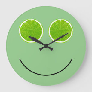 Funny Limoen Fruit Face Kitchen Wall Clocks Grote Klok
