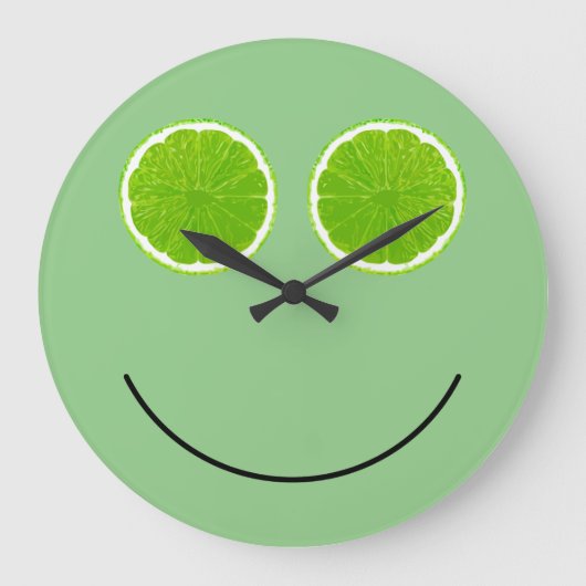 Funny Limoen Fruit Face Kitchen Wall Clocks Grote Klok (Voorkant)