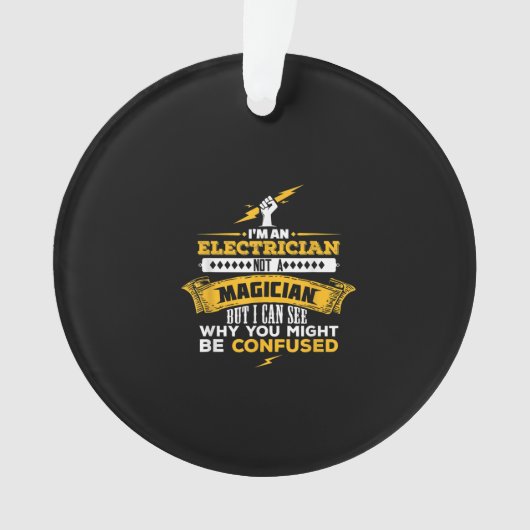 Funny Lineman geeft een elektricien Ornament (voorkant)