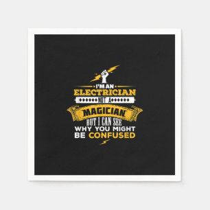 Funny Lineman geeft een elektricien Servet