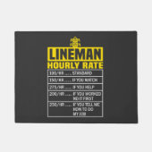 Funny Lineman Hourly Rate Black Deat Deurmat (Voorkant)