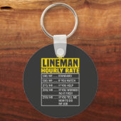 Funny Lineman Hourly Rate Sleutelhanger (Voorkant)