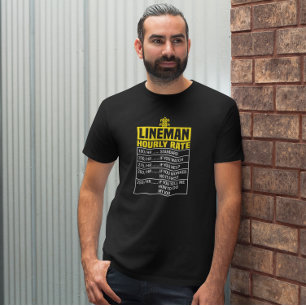 Funny Lineman Hourly Rate T-shirt