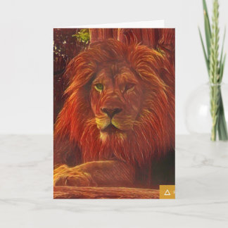 Funny Lion Birthday Card Kaart