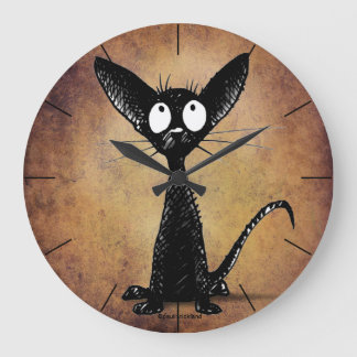 Funny Little Black Cat Grote Klok