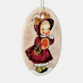 Funny  Little Girl Custom Kerstmis Keramisch Ornament (Rechts)