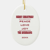 Funny  Little Girl Custom Kerstmis Keramisch Ornament (Achterkant)