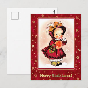 Funny Little Girl Kerstmis Briefkaart