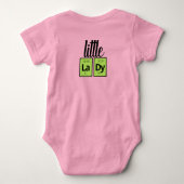 Funny Little LaDy Periodic Table Element Symbols Romper (Achterkant)