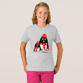 Funny Little Penguins Custom kerstt-Shirts T-shirt (Voorkant volledig)