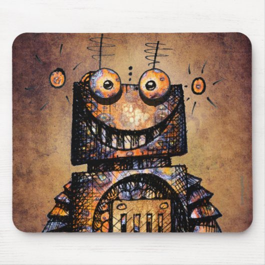 Funny Little Robot Muismat (Voorkant)
