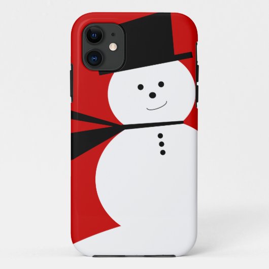 Funny Little Snowman met Elegant Top Hat Case-Mate iPhone Case (Achterkant)