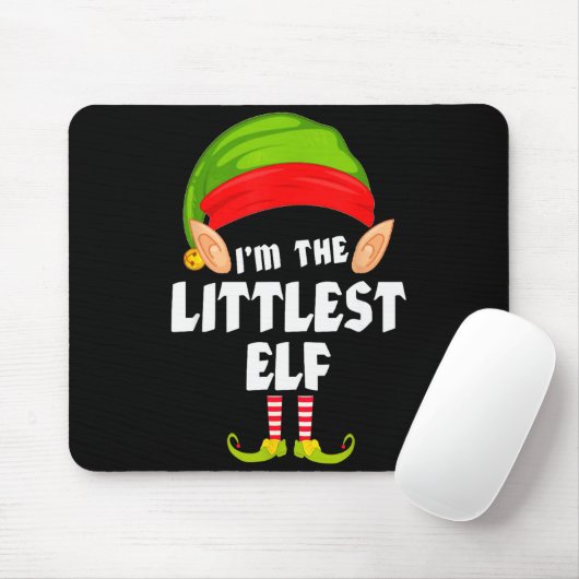 Funny Littlest Elf Matching Family Group Pj Christ Muismat (Met muis)