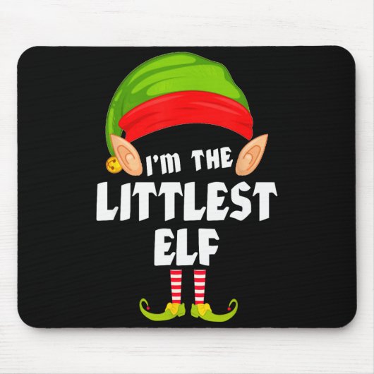 Funny Littlest Elf Matching Family Group Pj Christ Muismat (Voorkant)