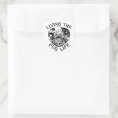 Funny Living The Pug Life Vintage Vierkante Sticker (Tas)