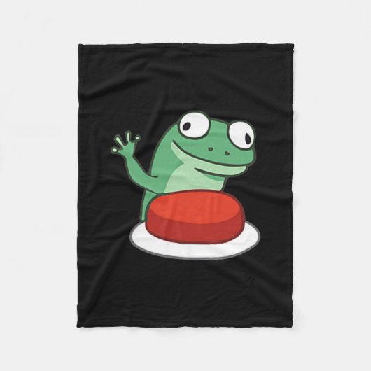 Funny Lizard Button Meme Fleece Deken (Voorkant)