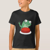 Funny Lizard Button Meme T-shirt (Voorkant)