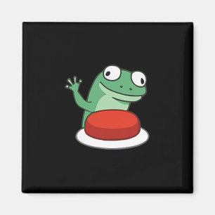 Funny Lizard Button Meme T-shirt.png Magneet