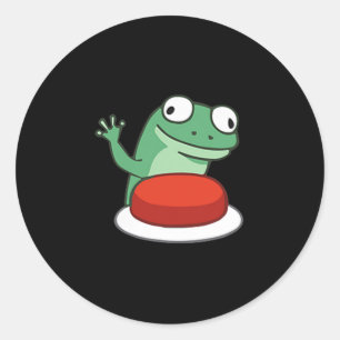 Funny Lizard Button Meme T-shirt.png Ronde Sticker