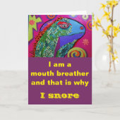 Funny Lizard Wenskaart Kaart (Gele Bloem)