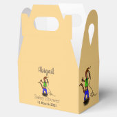 Funny lizard zingt met cartoon van de microfoon bedankdoosjes (Geopend)