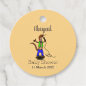 Funny lizard zingt met cartoon van de microfoon bedankjes labels (Voorkant)