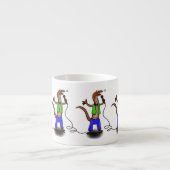 Funny lizard zingt met cartoon van de microfoon espresso kop (Voorkant)