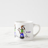 Funny lizard zingt met cartoon van de microfoon espresso kop (Rechts)